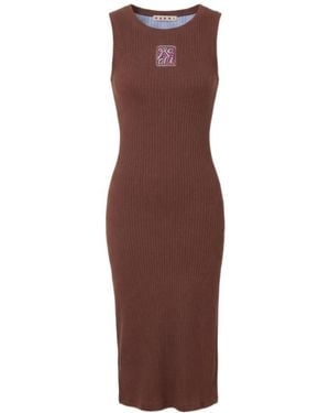 Marni Dress With A Side Slit - Brown