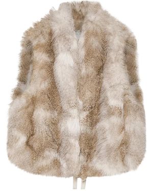 forte_forte Faux Fur Vest - Natural