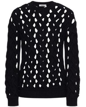 Valentino Cut-Out Detail Knit Jumper - Black