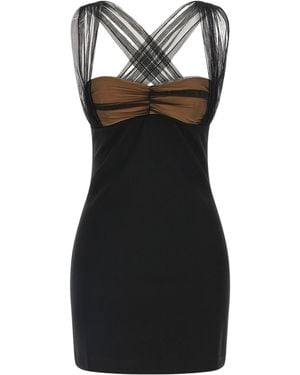 Nensi Dojaka Draped Padded Cup Mini Dress - Black