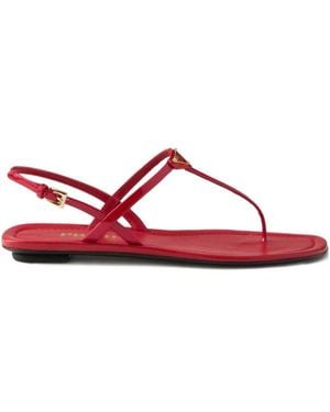Prada Buckled Sandals - Red