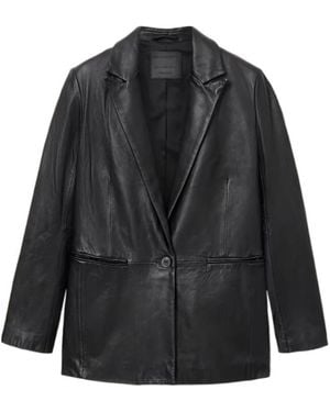 AllSaints Deri Leather Blazer - Black