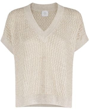 Eleventy V-Neck Top - White