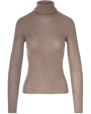 Roberto Collina Ribbed-Knit Turtleneck Jumper - Brown