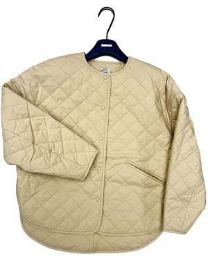 TOTEME Totême Long Sleeved Quilted Crewneck Jacket - Natural