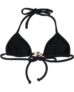 Reina Olga Splash Seashell Triangle Bikini Top - Black