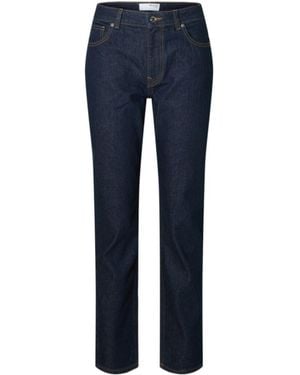 SELECTED Mid Waist Slim Tapered-Fit Jeans - Blue