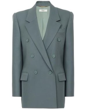 Chloé Long-Sleeved Suit Jacket - Blue