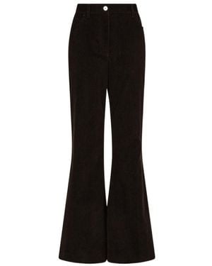 Ferragamo Ferragamo Flared Cords Trousers - Black