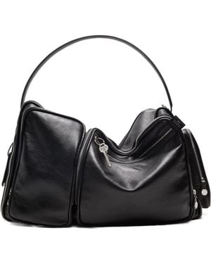 Acne Studios Zip-Fastening Leather Shoulder Bag - Black