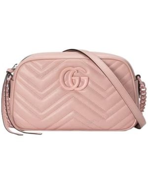 Gucci Gg Marmont Matelassé Small Shoulder Bag - Pink