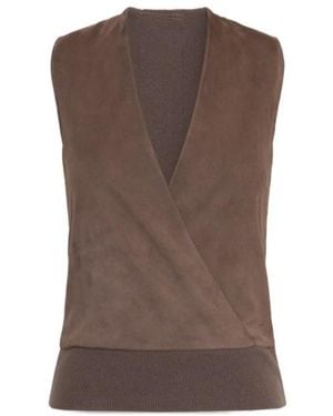 Max Mara Wool And Cashmere Yarn Gilet - Brown