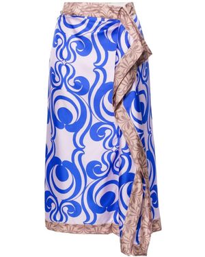 Dries Van Noten Pattern Skirt - Blue
