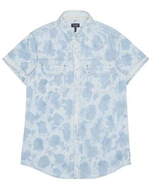 Armani Jeans Printed Short-Sleeved Shirt - Blue