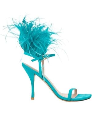 Stuart Weitzman Open-Toed Buckles High-Heeled Sandals - Blue