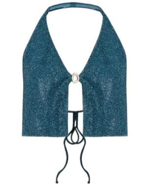 Oséree V-Neck Top - Blue