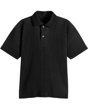 Homme Plissé Issey Miyake Homme Plissé Issey Miyake Monthly Colours June Pleated Polo Shirt - Black