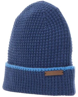 Kiton Textured Cuffed Hat - Blue