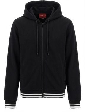 GUCCI グッチ 黒 ジャージ ジップアップ ジャケット インターロッキングG Gucci Technical Jersey Zip Jacket in Black for Men | Lyst