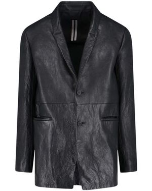 Rick Owens リックオウエンス シングルブレスト レザージャケット - Black