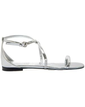McQueen Golden Goose Deluxe Brand Strappy Metallic Sandals - White