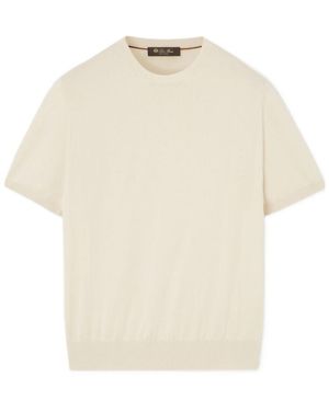Loro Piana Ice Wish Short-Sleeve Crewneck - White