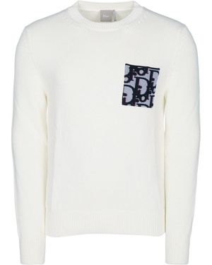 Dior Oblique Jumper, Regular Fit - White