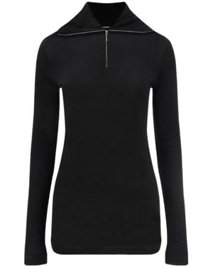 Jil Sander Roll-Neck Knitted Top - Black
