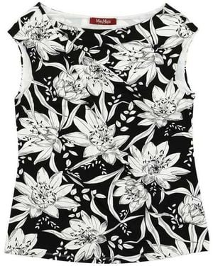 Max Mara Printed T-Shirt With Round Neck - Black