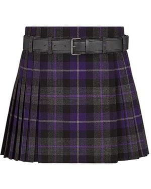 Dior Belted Short Kilt - Blue