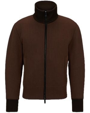 BOSS Minimalist Zipper Jacket - Brown