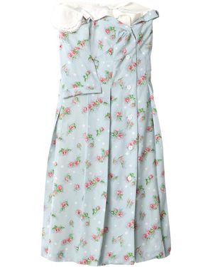 Miu Miu Printed Marocain Dress - Blue