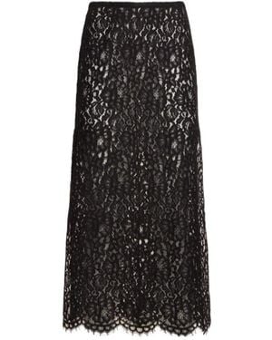 Michael Kors Lace Side-Split Mid-Length Skirt - Black