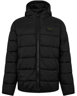 Barbour Bobber Quilted Fixed Hood Short Puffer Jacket - Black