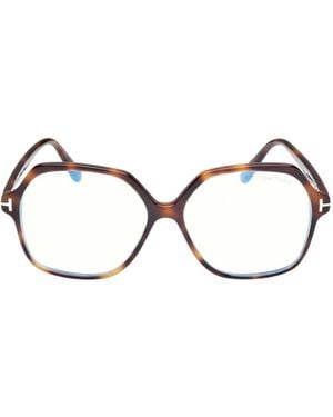 Tom Ford Eyewear Geometric Frame Glasses - Metallic