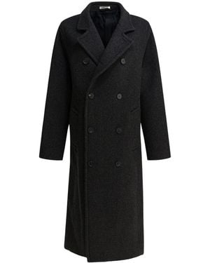 AURALEE Long-Sleeved Wool Coat - Black