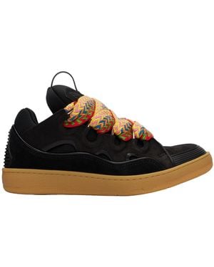Lanvin Zigzag-Laces Round Toe Trainers - Black