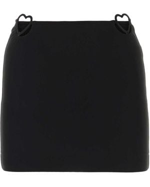 Nensi Dojaka Heart Cut-Out Detailed Zipped Mini Skirt - Black