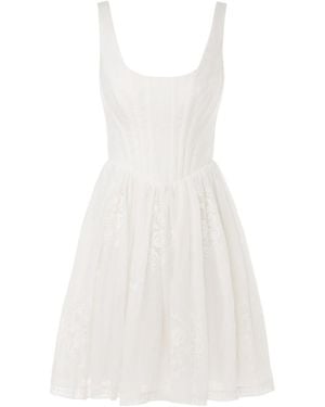 Zimmermann Alight Corset Linen Minidress - White