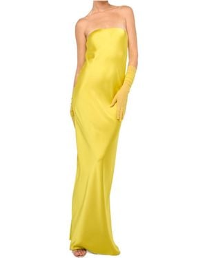Norma Kamali Bias Strapless Gown - Yellow