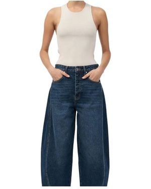 St. Agni Ribbed Racer-Back Top - Blue