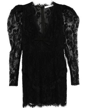 Alessandra Rich Lace Mini Dress - Black
