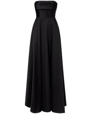 Roland Mouret Pleated Taffeta Corset Gown - Black