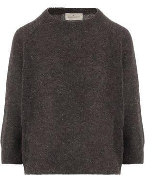 Bruno Manetti Crew Neck Knitted Sweater - Gray