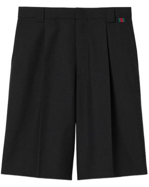 Gucci Wool-Blend Bermuda Shorts With Web Detail - Black