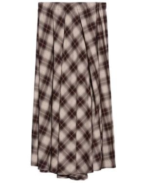 iBlues Plaid Skirt - Brown