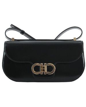 Ferragamo Tone Logo Shoulder Bag - Black