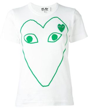 Comme des Garçons Logo Outline Print T-Shirt - Green