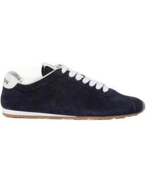 Miu Miu Plume Suede Trainers - Blue