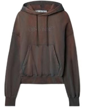 Off-White c/o Virgil Abloh Bookish Laund Logo-Print Hoodie - Brown